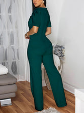 Elegant Large Button Embellishment Fitted Jumpsuit